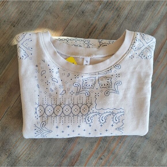 Fabletics Kourtney Sweatshirt Color Oats Blocked Paisley Small - Picture 5 of 8